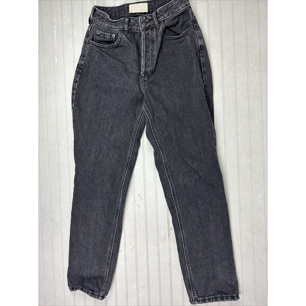 Everlane Size 26 Womens Jeans 90s Cheeky Straight Black Button Fly High Rise